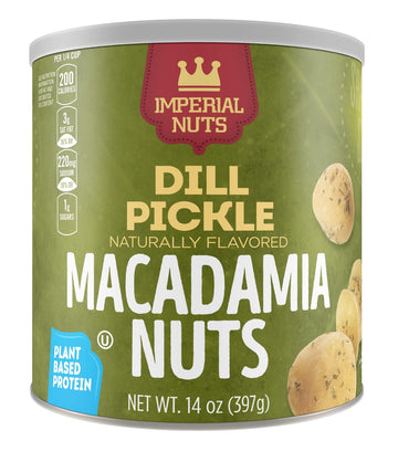 Imperial Nuts - Oil Roasted Macadamia Nuts | Flavored Nuts | Gluten Free, Vegan And Keto Friendly Food | Plant Based Protein, Delicious Buttery Taste | Kosher (Dill Pickle Macadamia Nuts)