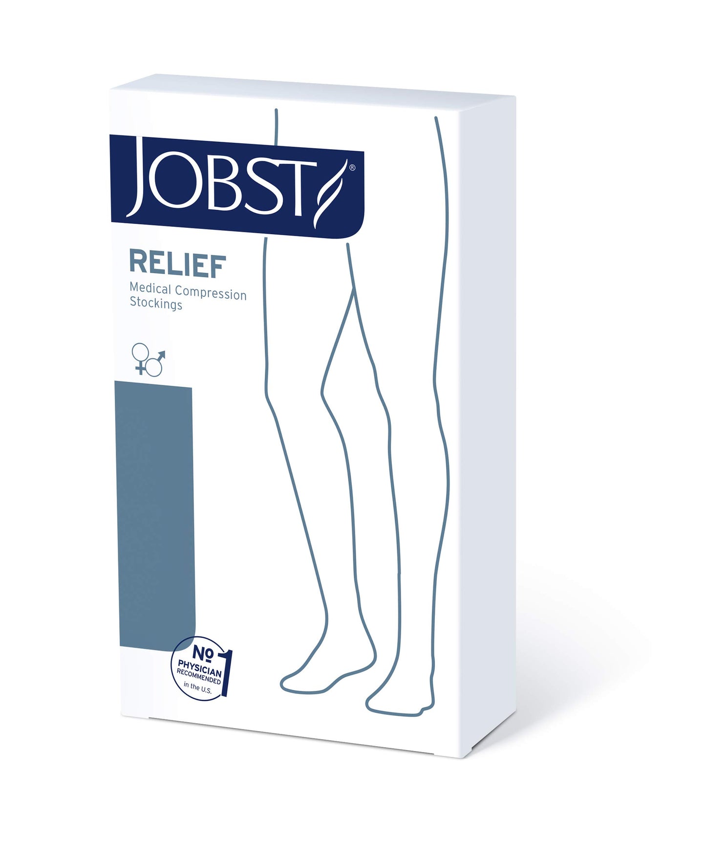 Jobst Relief Compression Stockings 20-30 Mmhg Thigh High Silicone Dot Band Open Toe Black Large