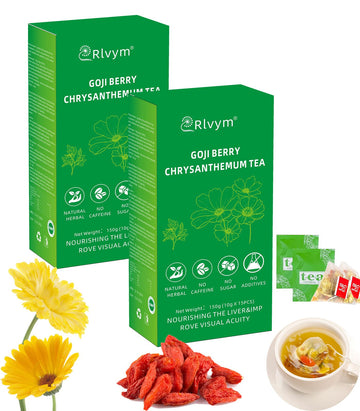 30PACK Goji Berry Chrysanthemum Tea for Liver Health, Dandelion Wolfberry Tea Bags, Chinese Health Herbal Tea, Include Cassia Se