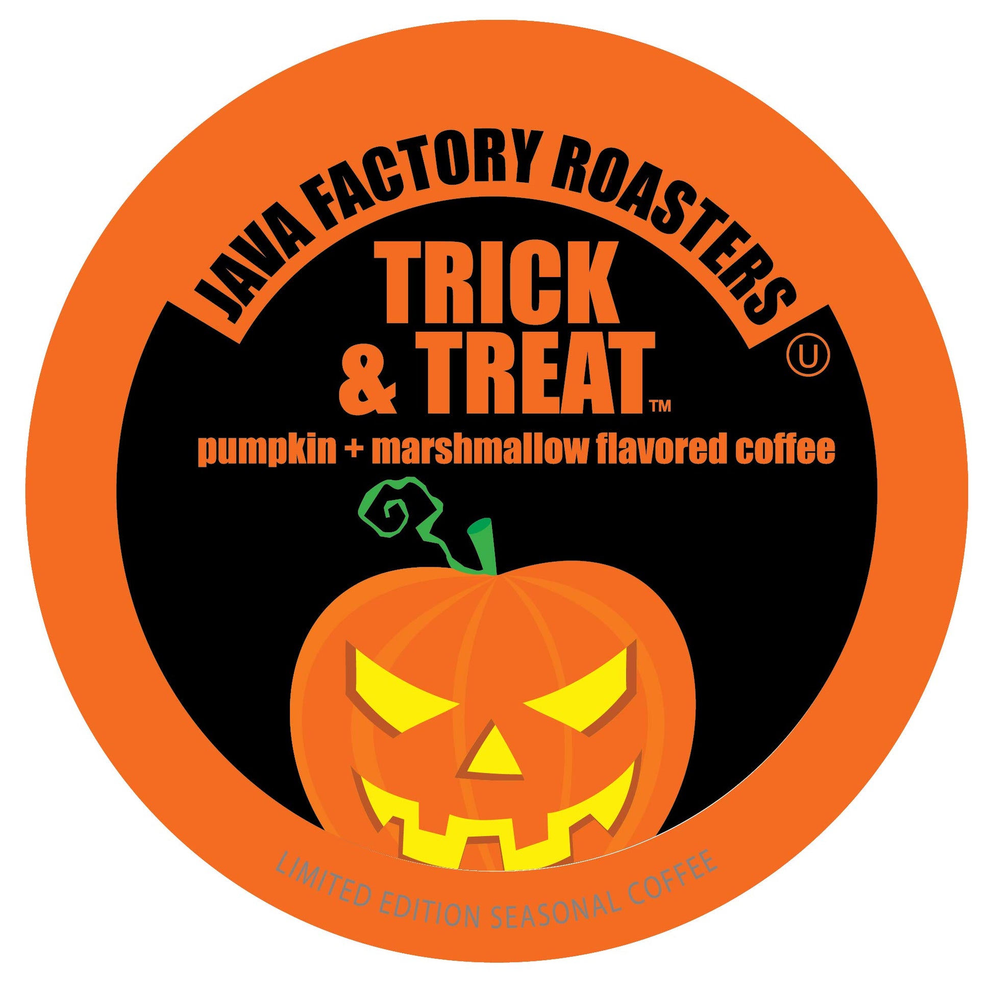 Java Factory Coffee Pods Pumpkin & Marshmallow Flavor, 40 Count, Compatible with K Cup Brewers, Trick & Treat Color
