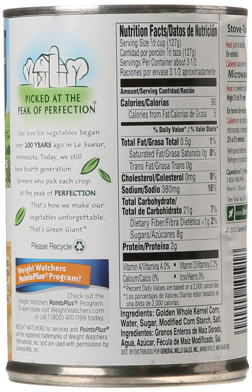 Green Giant Cream Style Sweet Corn, 4 Pack Of 14.75 Ounce Cans