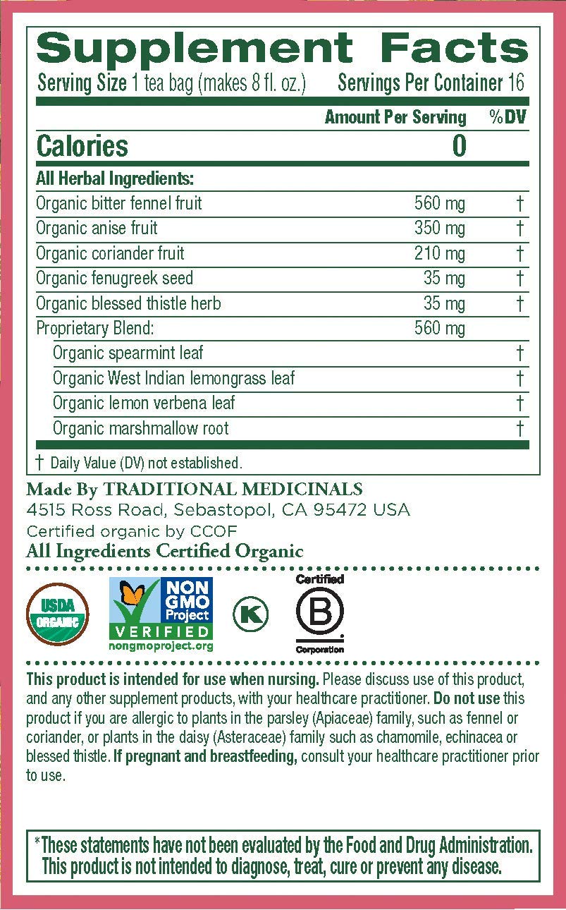 Traditional Medicinals Mother'S Milk Tea - Organic Tea For Breastfeeding, Traditional Medicines Lactation Tea, Pack 1