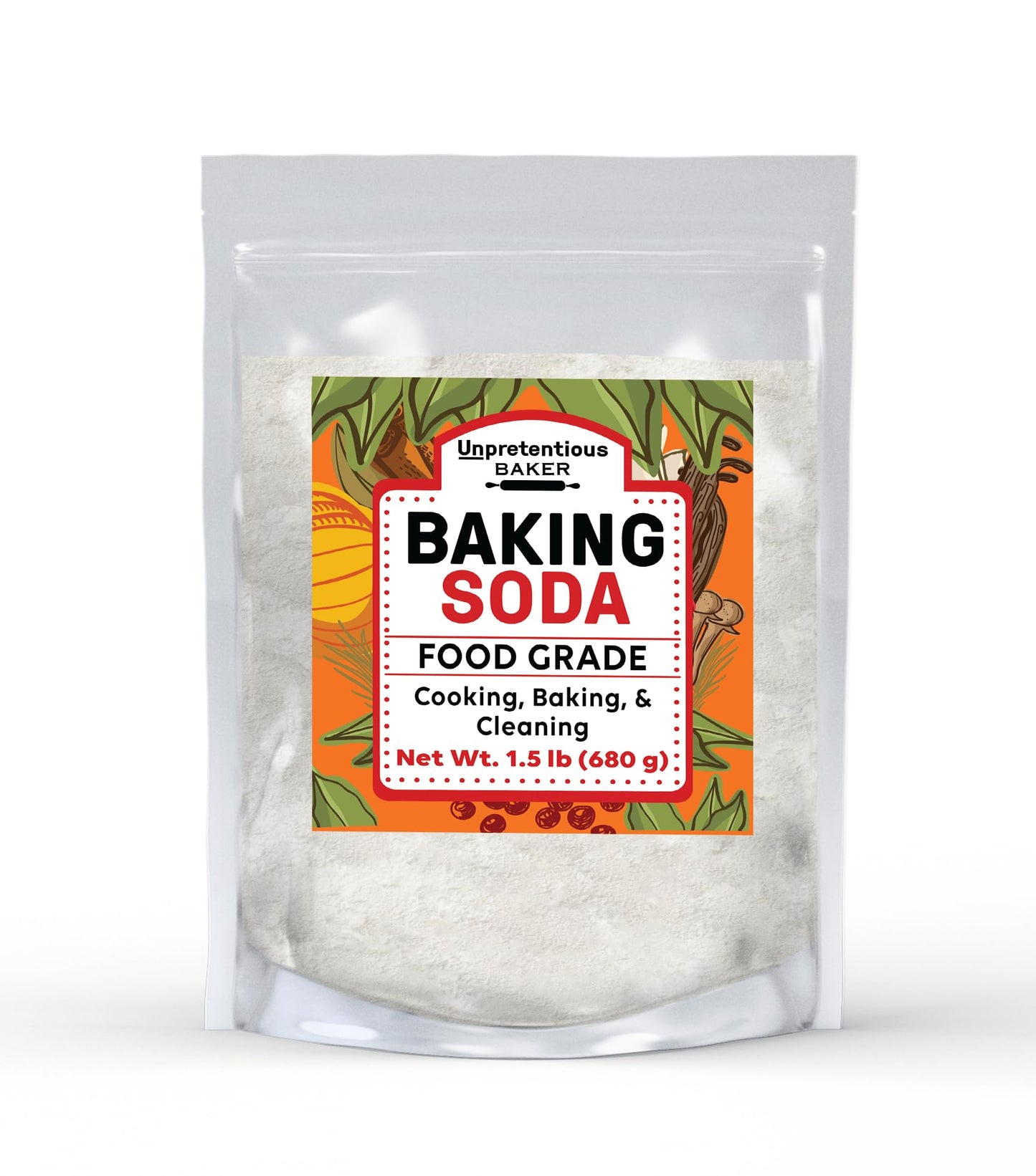 Unpretentious Baking Soda, Aluminum-Free, Non-GMO, 1.5 lb (24 Ounce)