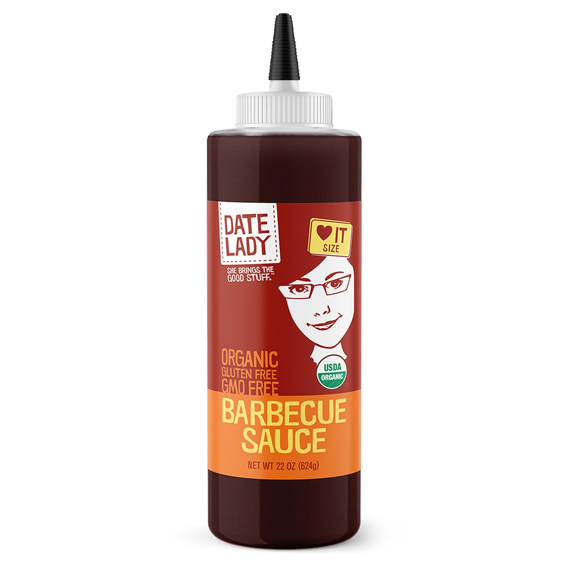 Date Lady BBQ Sauce - Organic, Gluten Free, No Corn Syrup, Paleo Friendly - 22 Oz Vegan Sauce