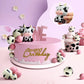 14 Pcs Cow Cake Decorations Pearls Balls Cake Toppers With Gold Happy Birthday Acrylic Cake Topper For Baby Shower Wedding Birth