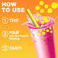 BOBAVIDA Mango Passionfruit Popping Boba - 10 Boba Packets with Straws for Drinks, Desserts & Food Toppings - Non-GMO Popping Bo