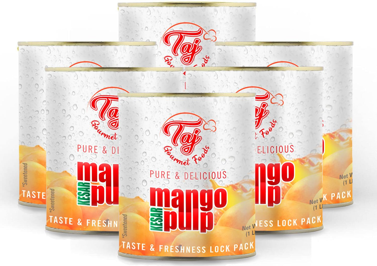 TAJ Kesar Mango Pulp Puree 6-Pack | Great for Lassi Shake | 30-Ounce (850g)