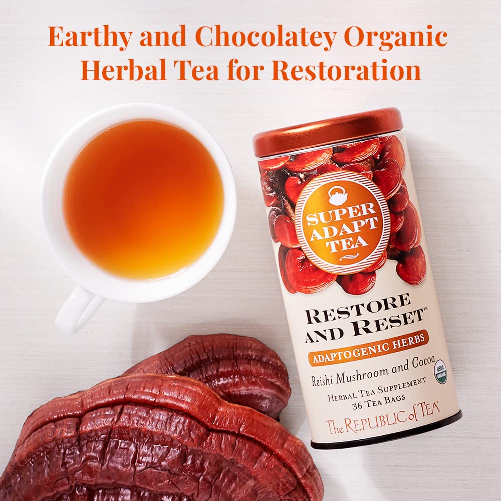 The Republic of Tea Restore and Reset Herbal Tea, Organic, Caffeine Free, 36 Count
