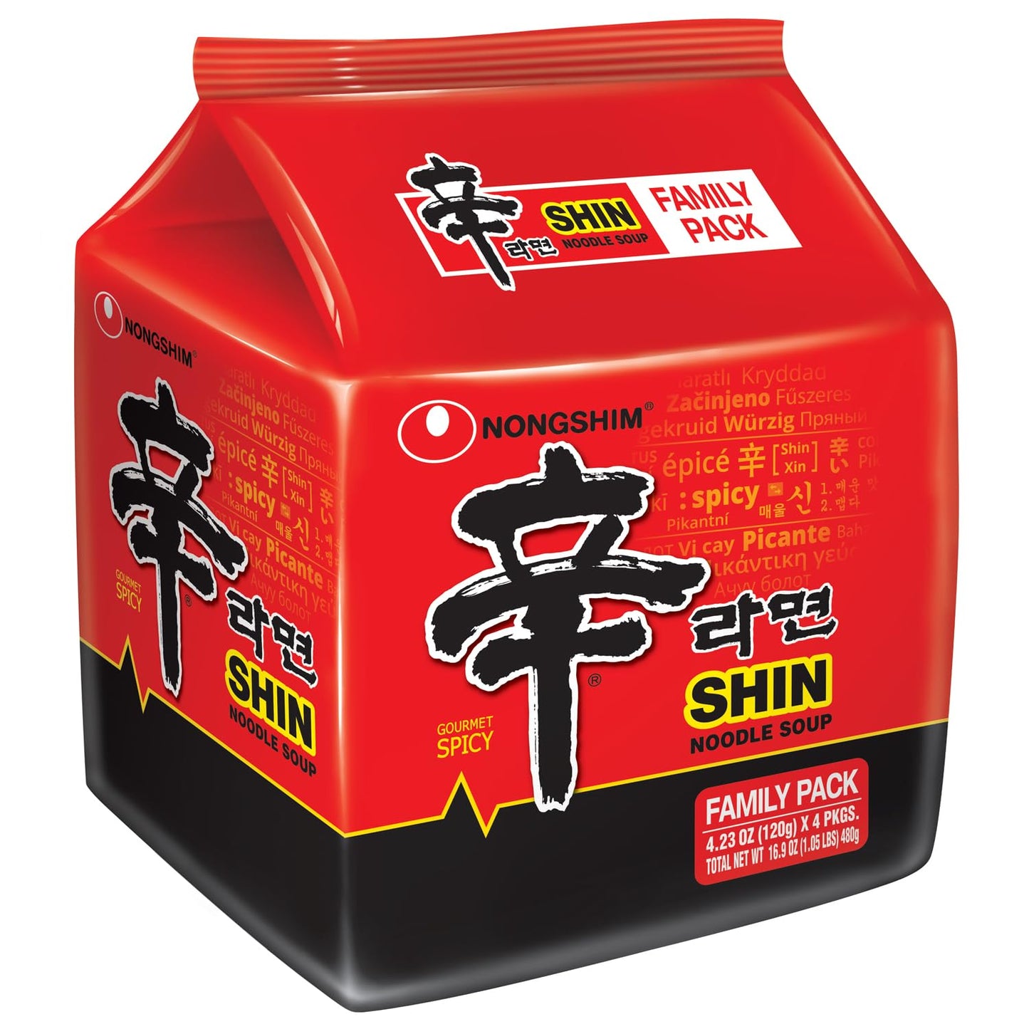 Nongshim Gourmet Spicy Shin Instant Ramen Noodle, 16 Pack, Savory & Rich, Premium Microwaveable Ramen Soup Mix