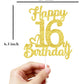 16 Birthday Cake Toppers-Gold Glitter, 16Th Cake Topper For Boy,16 Cake Topper For Girl, 16Th Birthday Decorations,16Th Birthday