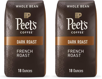 Peets Coffee Dark Roast Whole Bean Coffee | French Roast | 36 Ounces | 2 Bags