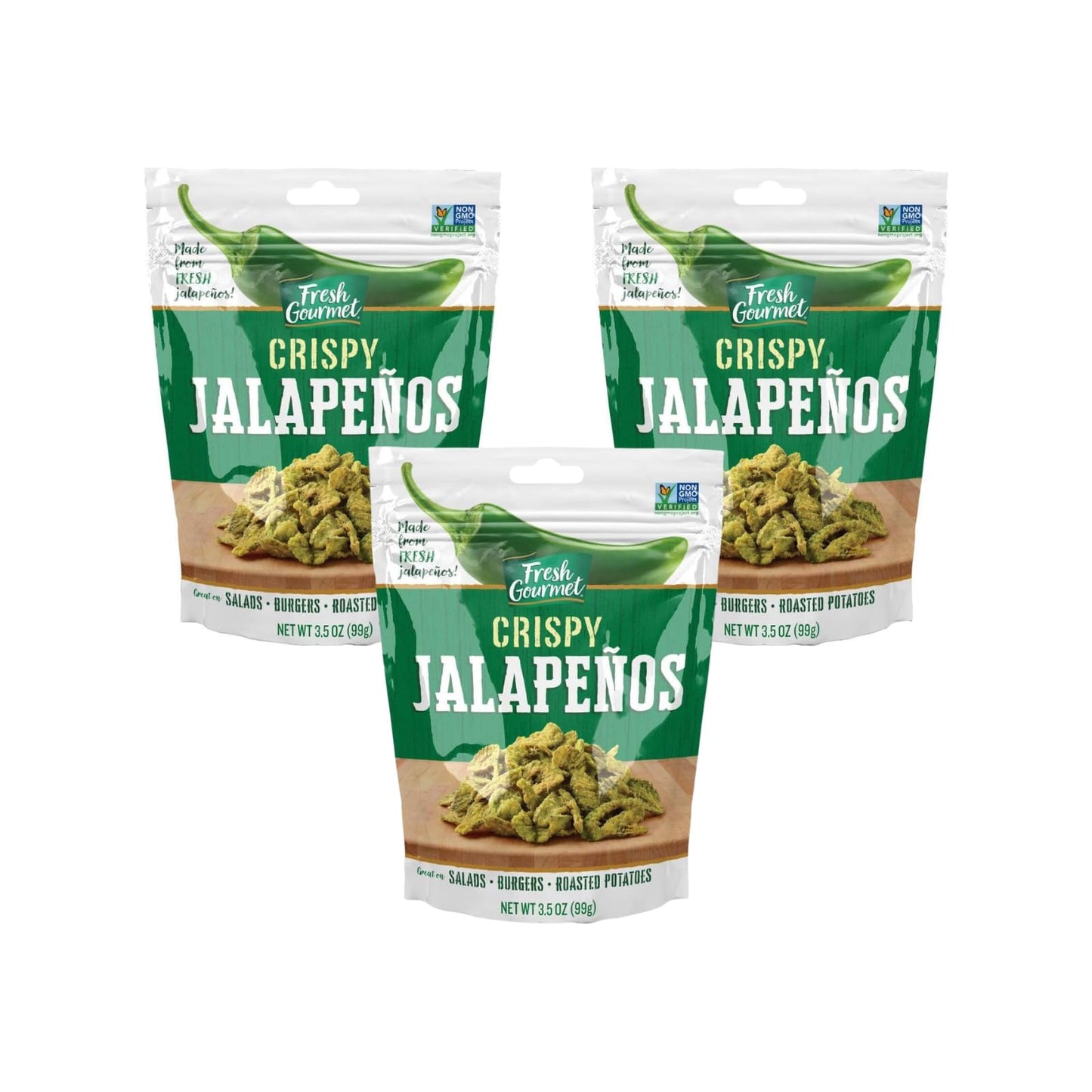 Fresh Gourmet Lightly Salted Crispy Jalapenos (3.5 Ounce (Pack of 3))