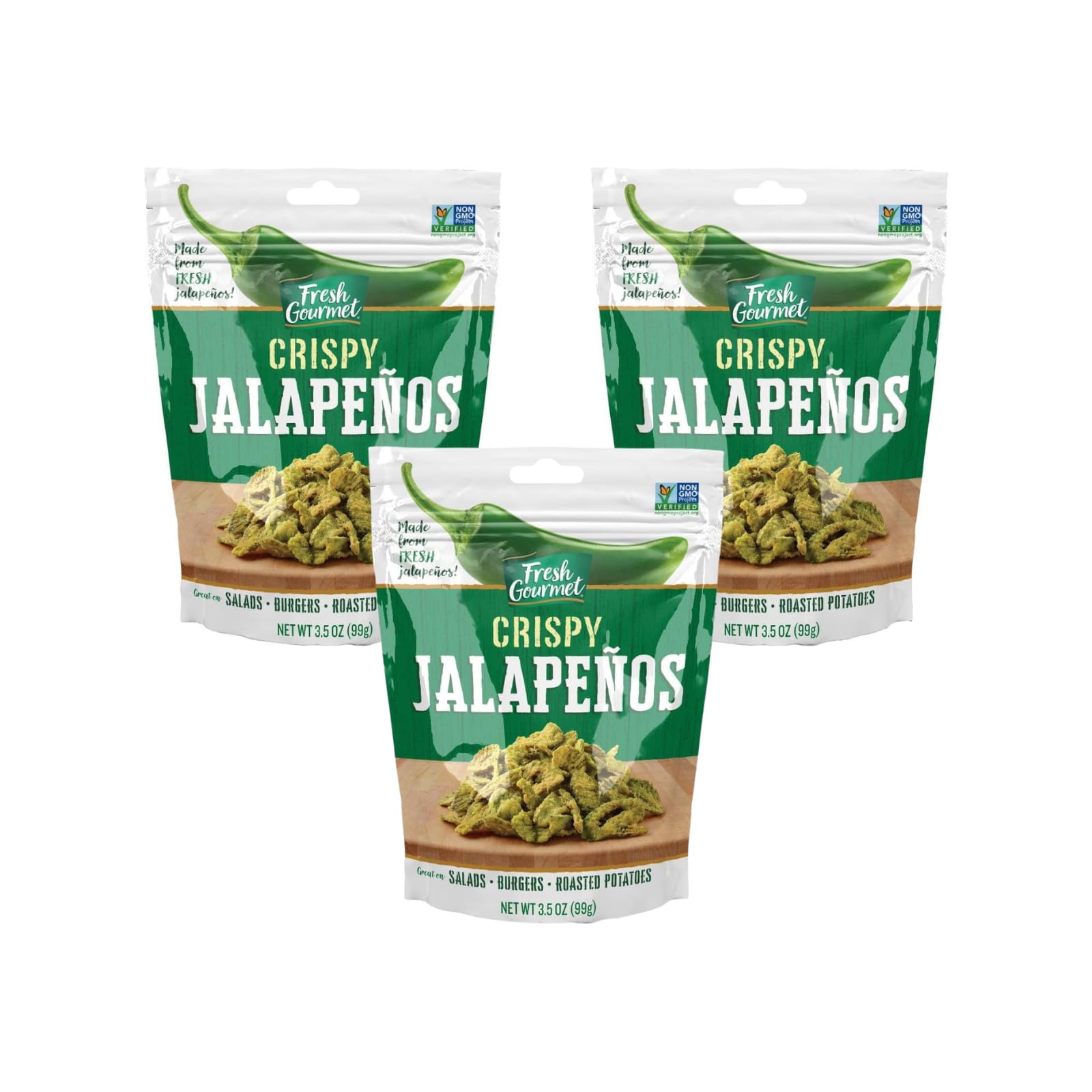 Fresh Gourmet Lightly Salted Crispy Jalapenos (3.5 Ounce (Pack of 3))