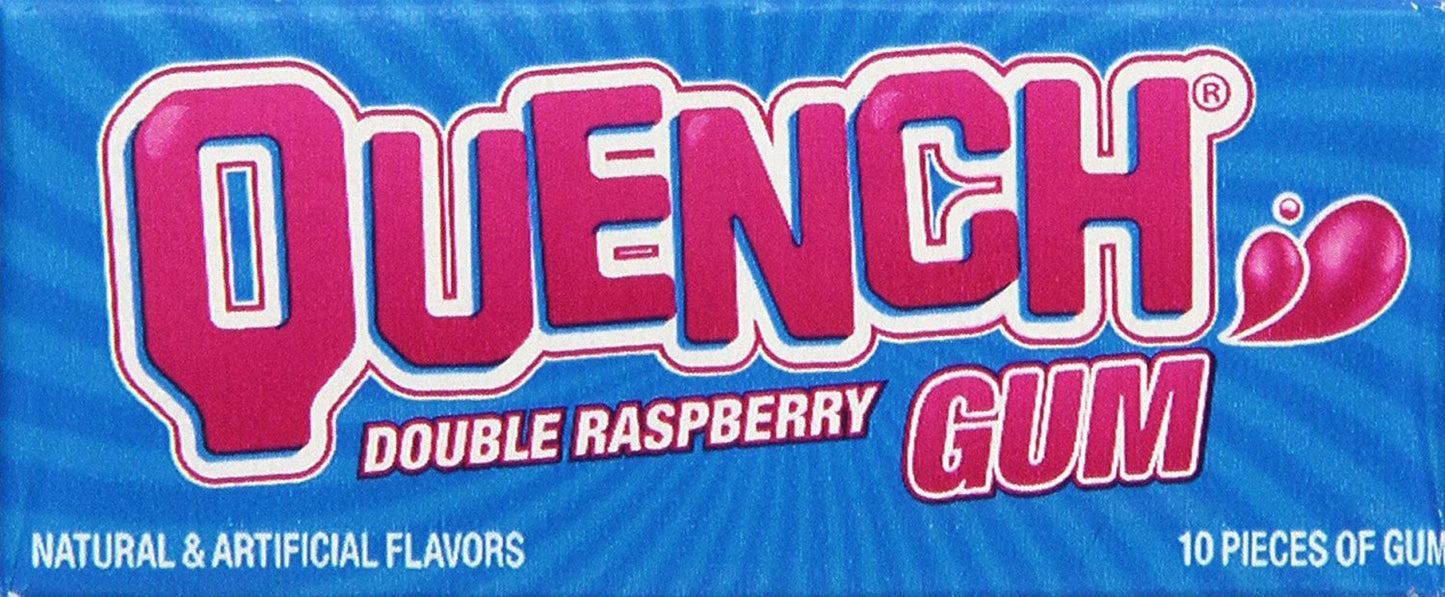 Quench Gum, Double Raspberry, 10 Count (Pack Of 12)