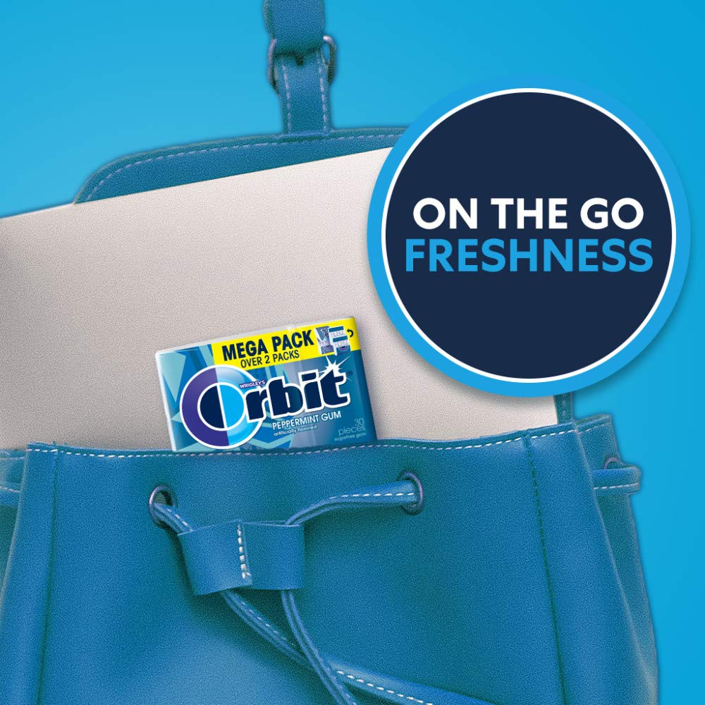 ORBIT Gum Peppermint Sugar Free Chewing Gum Mega Pack, 30 Piece