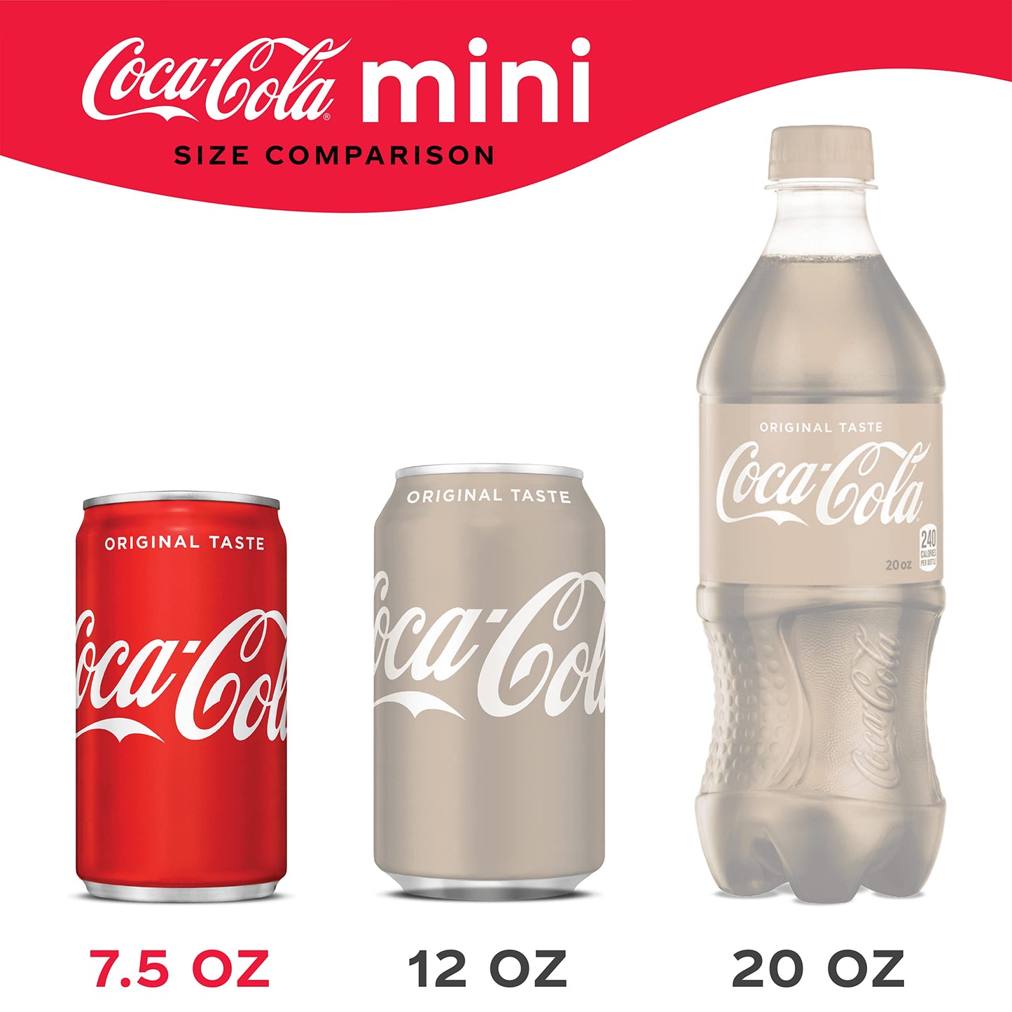 Coca-Cola Mini Soda Cans, 7.5 fl oz, 10 Pack - Fridge Pack Soft Drinks