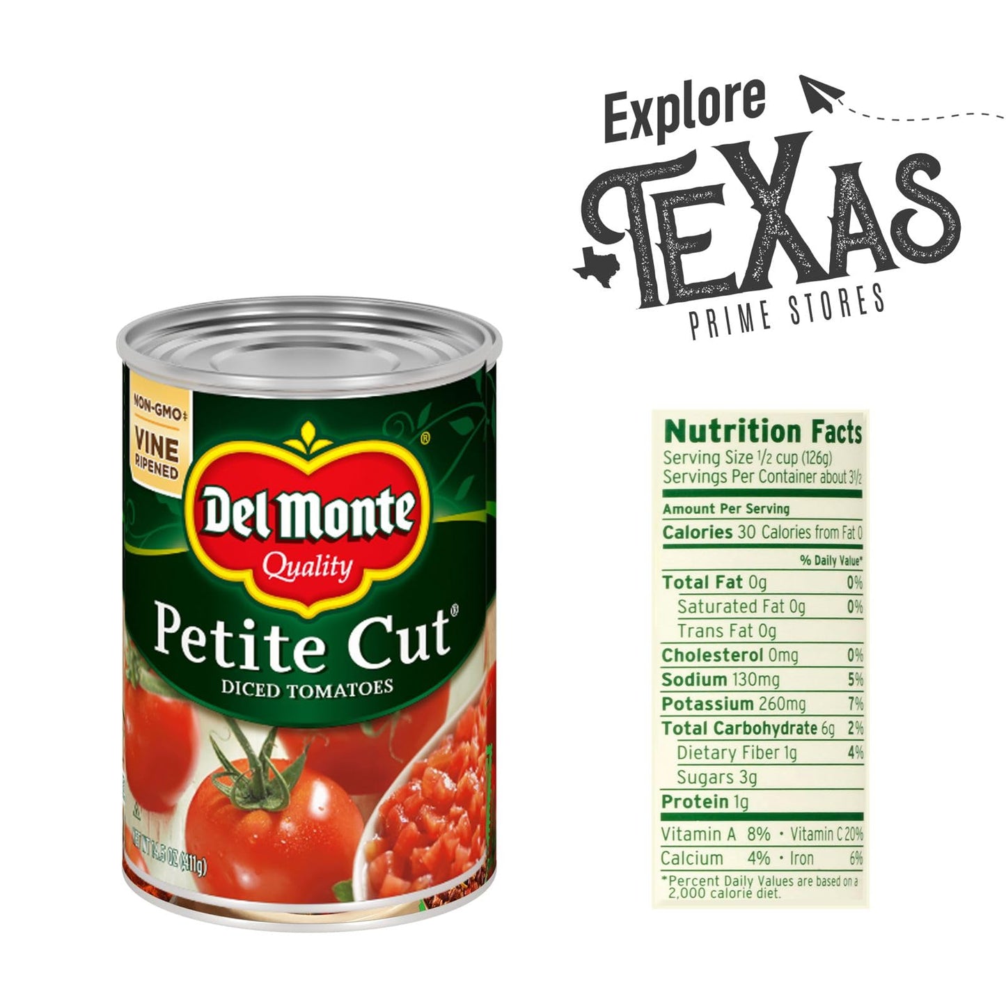 Del Monte Essentials Bundle - Tomatoes Petite Dice Cut Canned Vegetables, 14.5 oz Can, 12-Pack