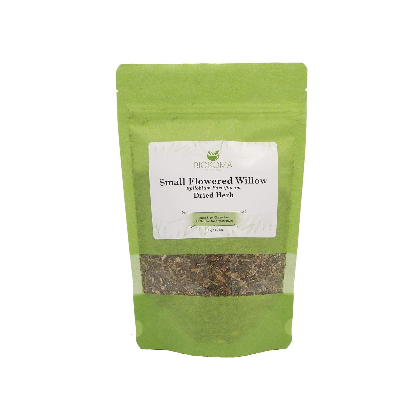 Biokoma Pure And Organic Small-Flowered Willow Epilobium Parviflorum Dried Herb 100G (3.55Oz) Resealable Moisture Proof Pouch, Usda Certified Organic Herbal Tea, No Additives, No Preservatives, Kosher