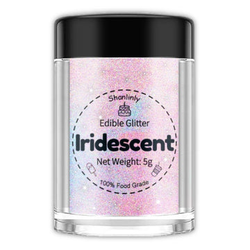 Shanlinly Iridescent Prism Powder Edible Glitter for Drinks, Food Grade Edible Glitter Dust Luster Shimmer Dust for Cakes Decora