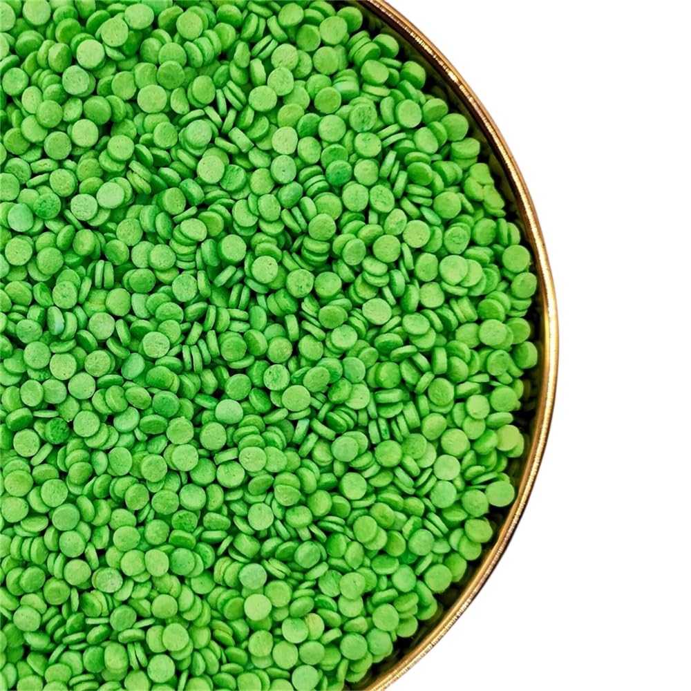 NIPEOR Christmas Green Sprinkles,Rainbow Confetti Sprinkles 3.53oz/100gEdible Sprinkle Topping Confetti Sprinkles, Round Sprinkl
