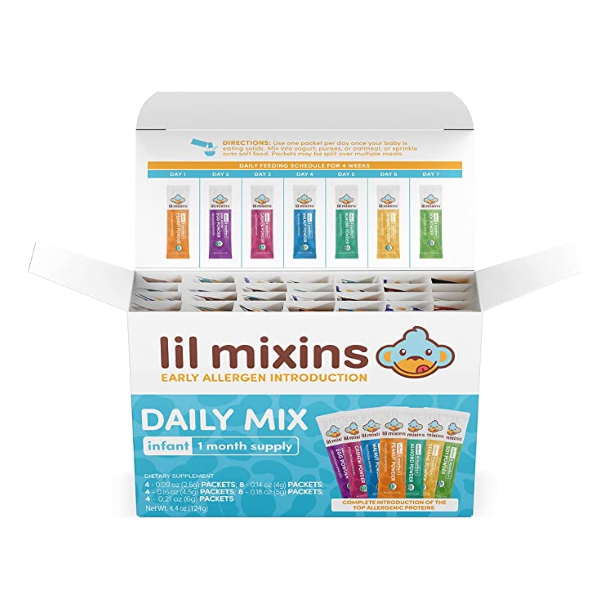 Lil Mixins Early Allergen Introduction Mix-ins, Daily Mix | Peanut, Egg, Cashew, Walnut, Almond, Soy, Sesame Mix-Ins for Ages 4-