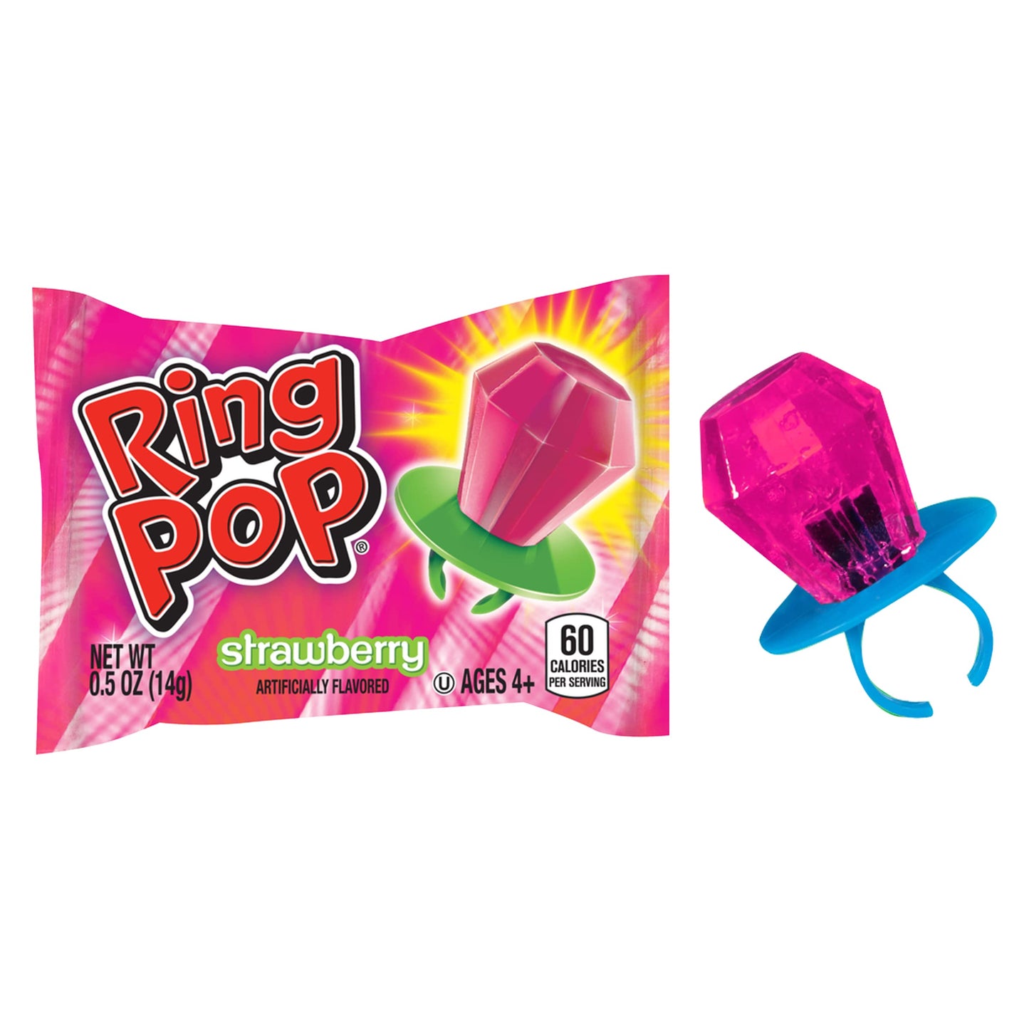 Ring Pop Individually Wrapped Bulk Lollipop Variety Party Pack - 15 Count Lollipop Valentines Day Suckers W/ Assorted Fruity Fla