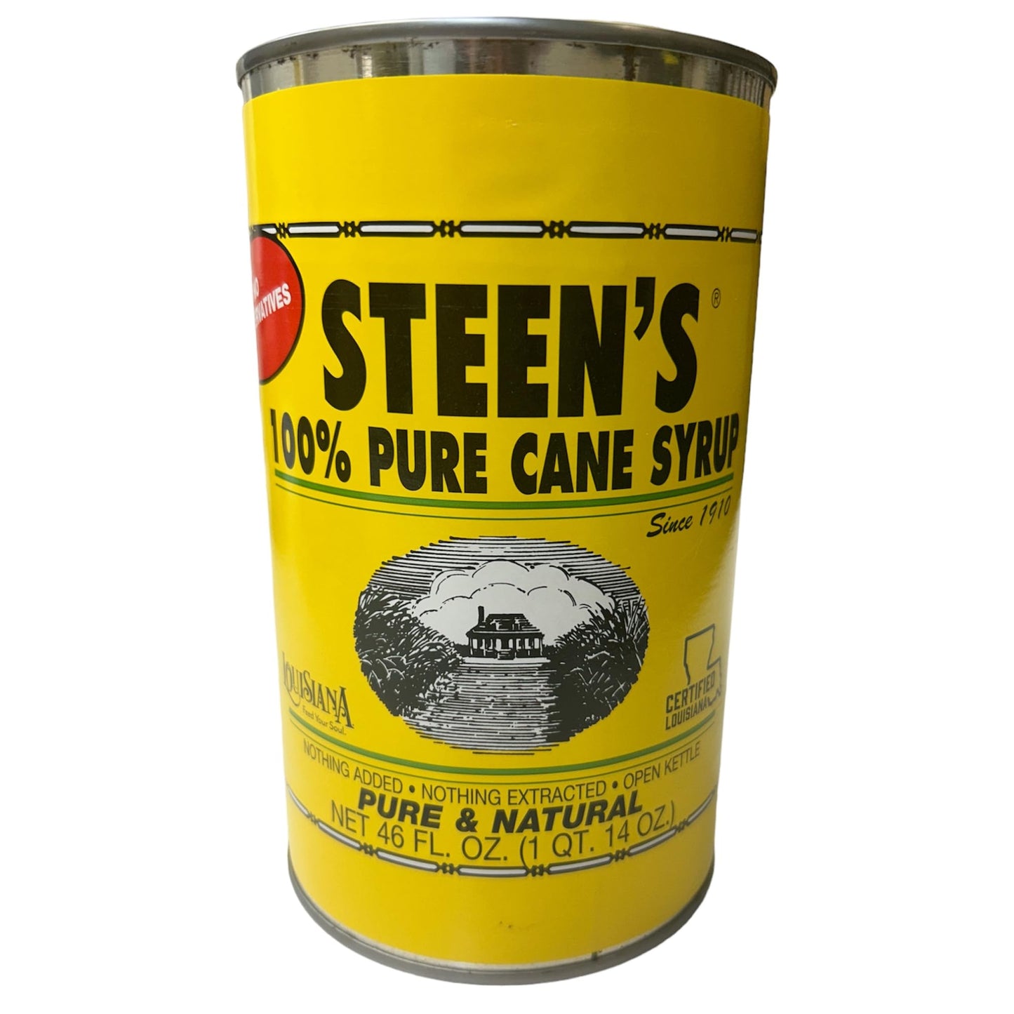 100% Pure Cane Syrup 46fl. Oz Can (Pack of 1) - No Additives - No Preservatives - Pure & Natural - Open Kettle - Louisianas Tru