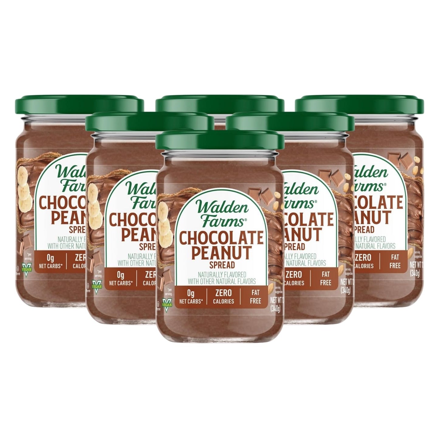 Walden Farms Chocolate Peanut Spread 12 Oz (Pack of 6)