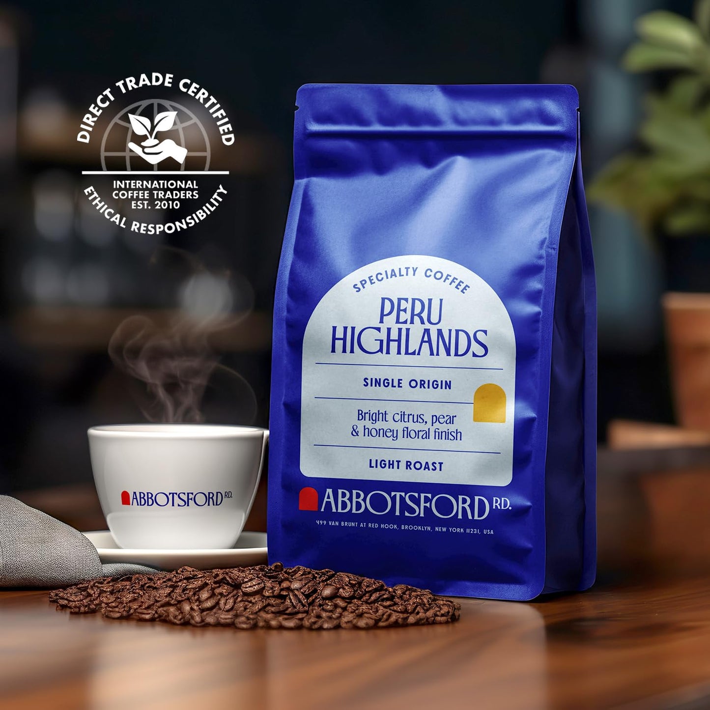 Peru Highlands Flavored Whole Bean Coffee, Light Roast Coffee Beans With Bright Citrus, Pear, And Honey Floral Finish, Single Or