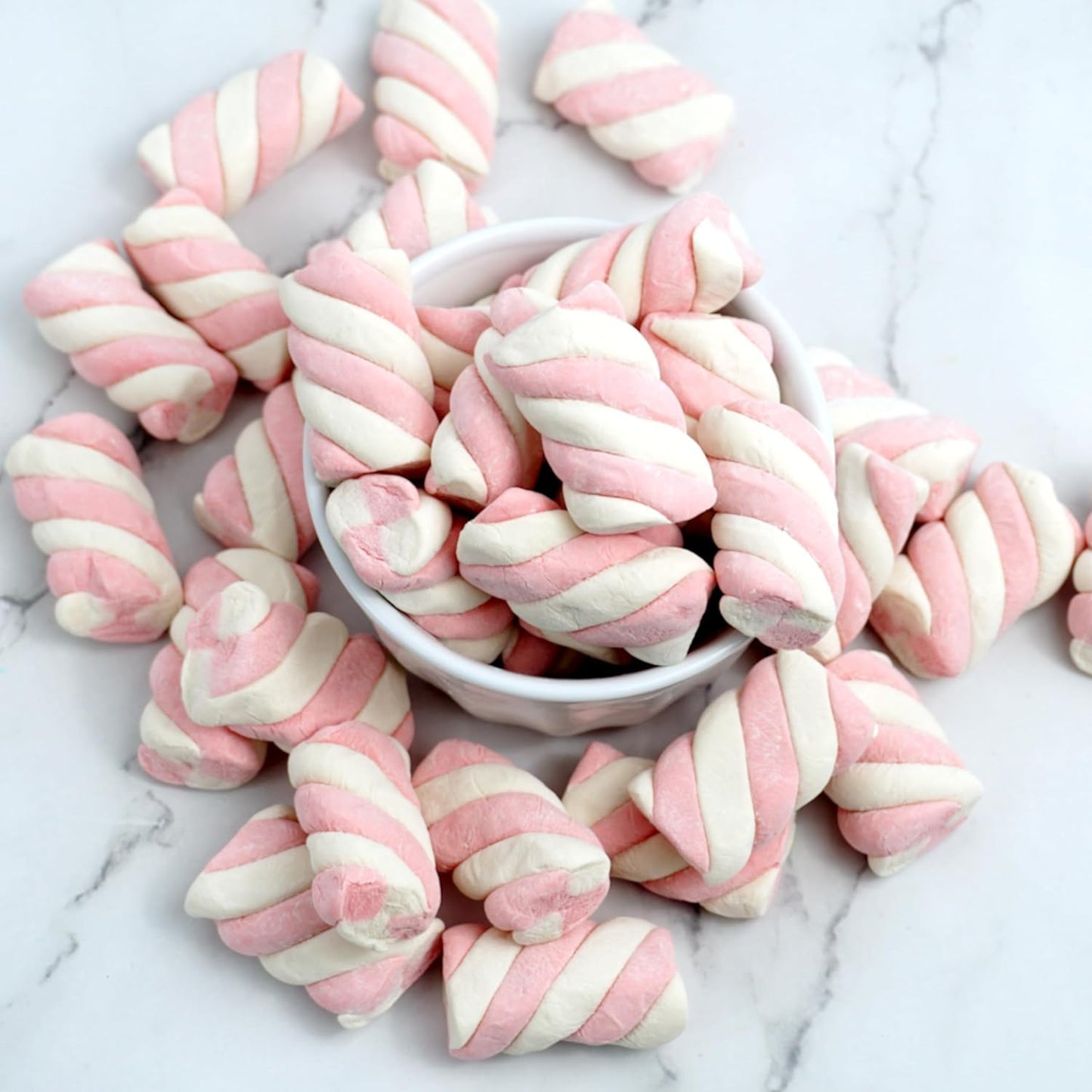 The Hampton Candy Company Pink & White Marshmallow Twists, 8.8 Oz. Bag, Pink Candy, Bulk Marshmallows, Docile sold by The Hampto
