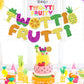 Twotti Frutti Birthday Banner Summer Party Cake Topper Twotti Fruity Birthday Decorations Fruit 2nd Birthday Party Supplies