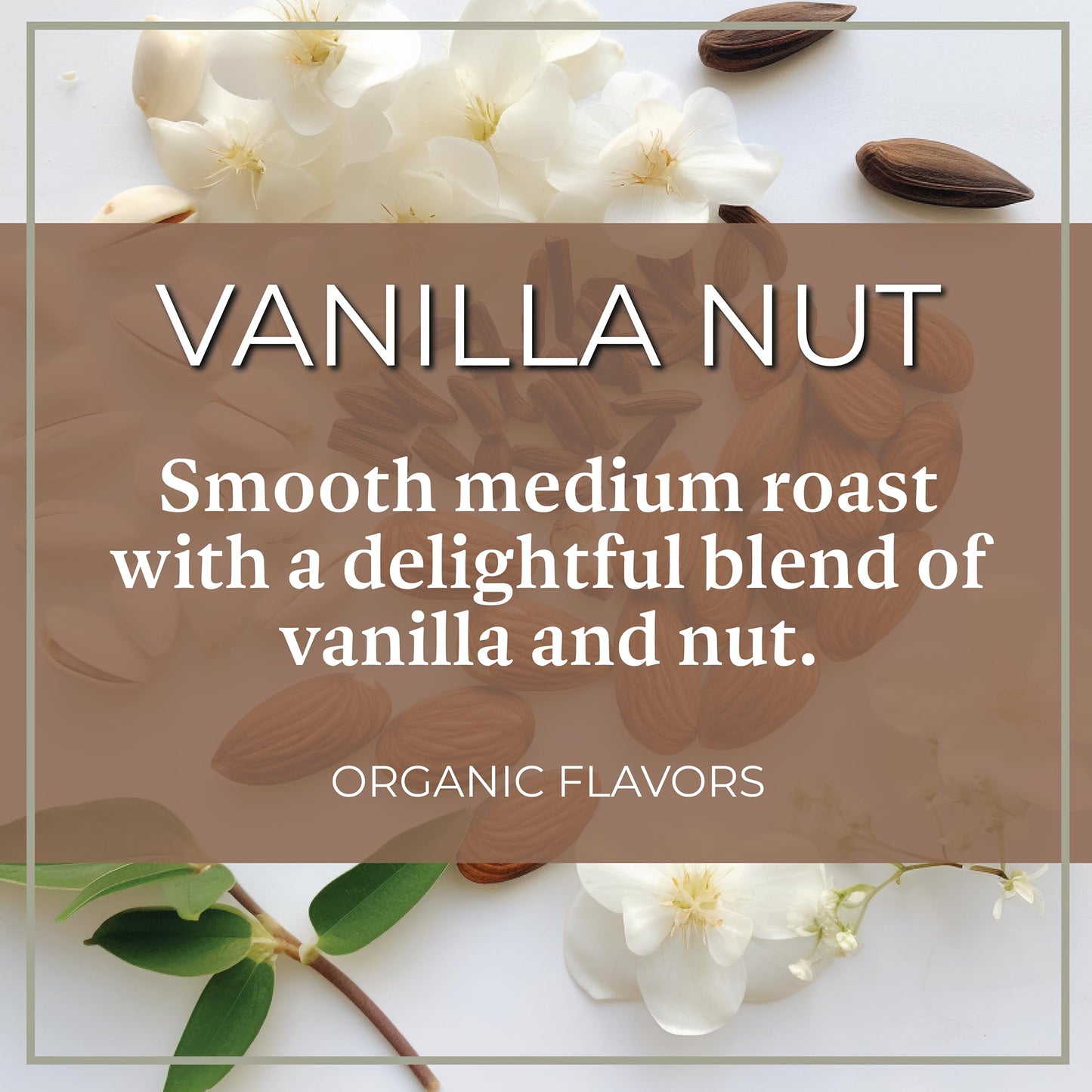 The Bean Organic Coffee Company Vanilla Nut, Medium Roast, Ground Coffee, 16-Ounce Bag,Café Molido Tostado Organico