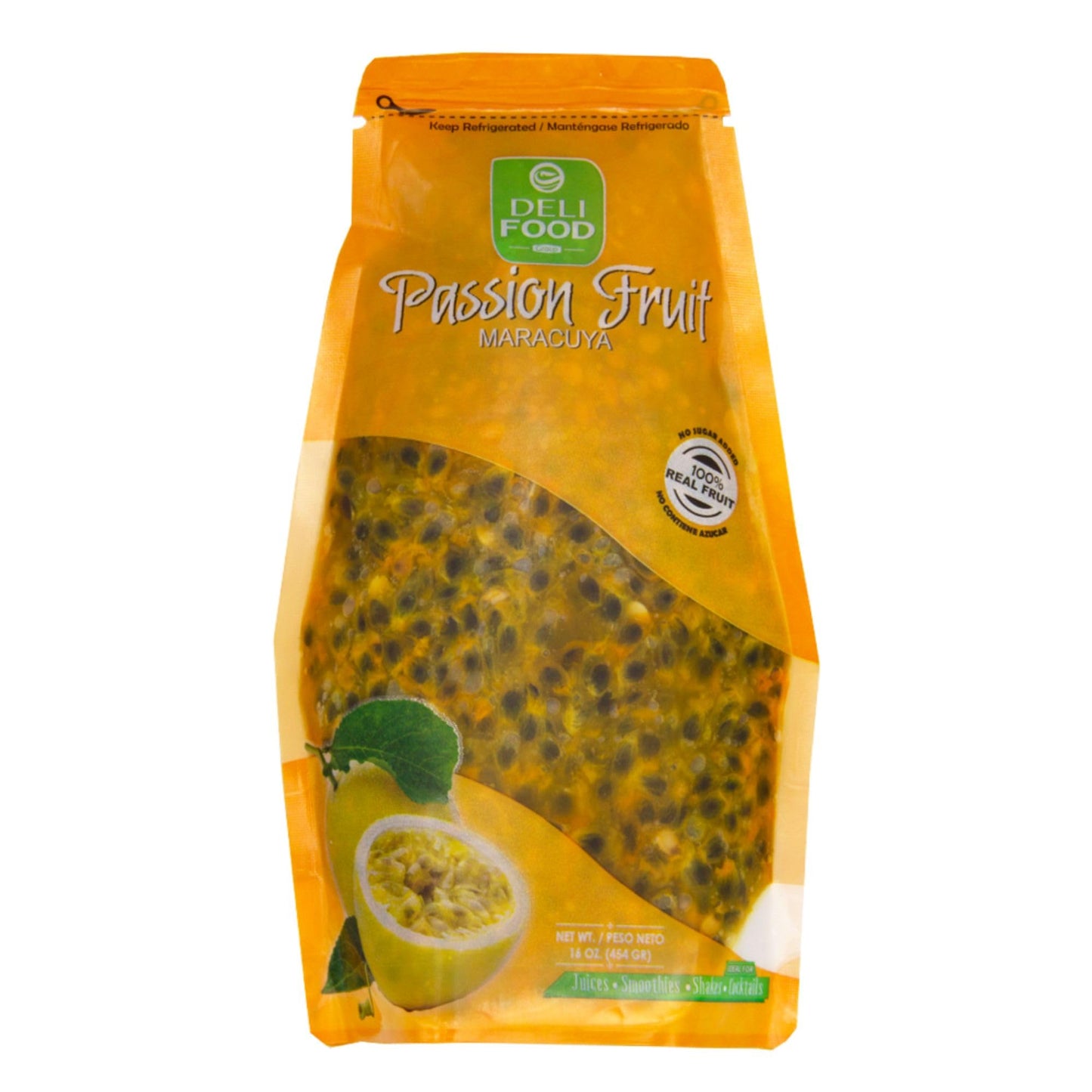 Passion Fruit Pulp, Maracuya 100% Fruit With Seeds, No Added Sugar, Authentic Flavor Tropical For Cocktails, Smoothies, Juices,