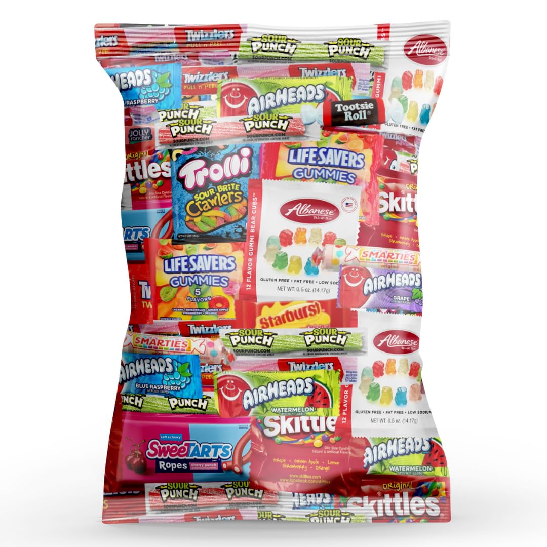 Pisoka Assorted Candy Mix - Gummies, Sour Candy & Chewy Treats - Individually Wrapped - 2 LB - Model candy 57 2lb 6/25