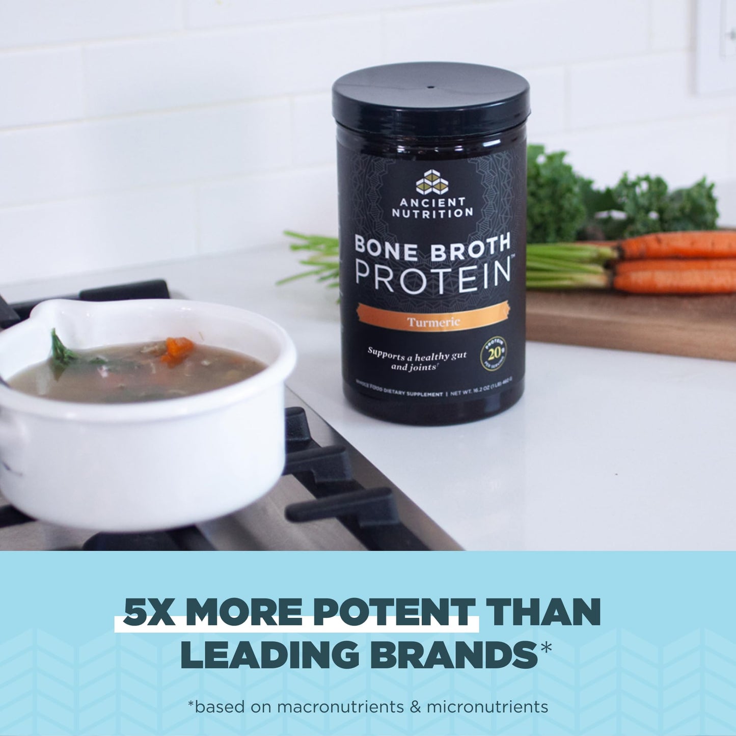 Ancient Nutrition Grass Fed, Cage Free, Bone Broth Protein Powder, 20g Protein, Hydrolyzed Collagen Peptides, Keto & Paleo Frien