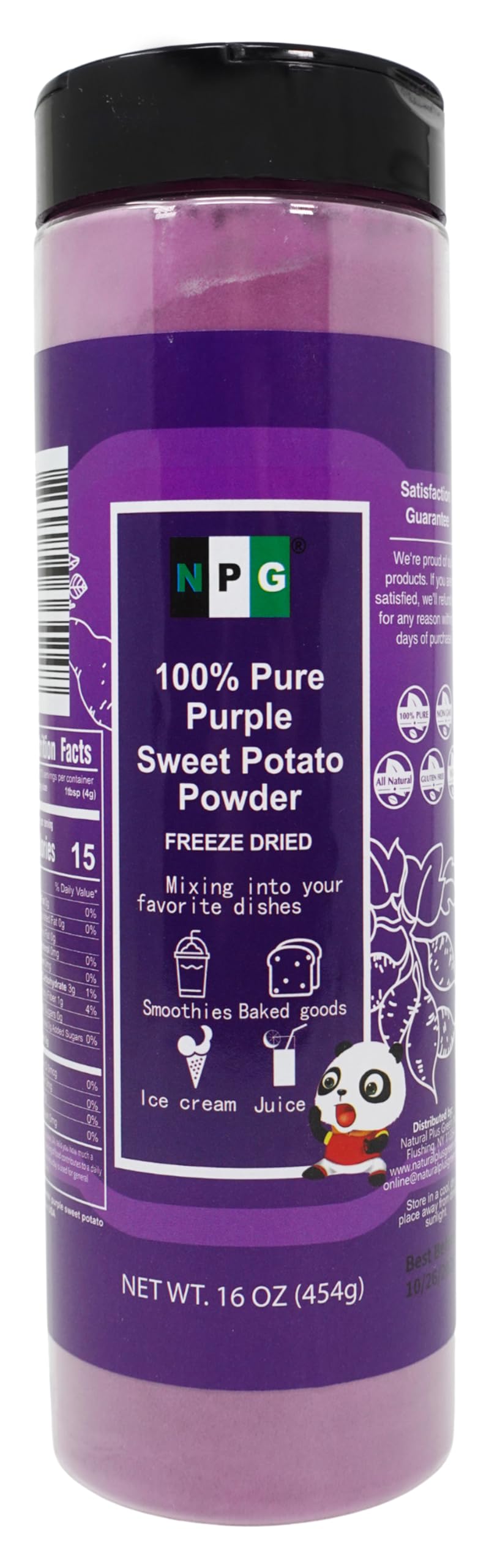 100% Pure Purple Sweet Potato Powder(Purple Yam Ube) 16 Ounces, All Natural Purple Dry Food Coloring Powder For Baking, Smoothies, Pasta, Tortillas, Vegan Gluten Free Non-Gmo No Added Sugar