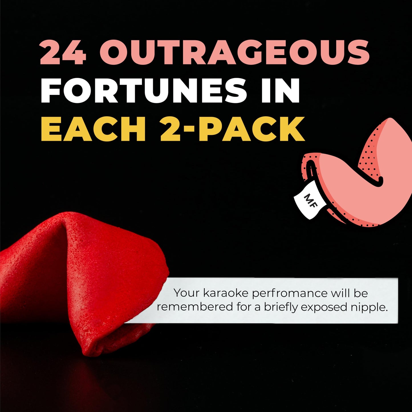 Miss Fortunes, Funny Fortune Cookies, The Two-Pack Shakur (Multi-Pack Of 2 Dozen Cookies) (Dirty Dozen + Boozy Dozen), 24.0 Coun