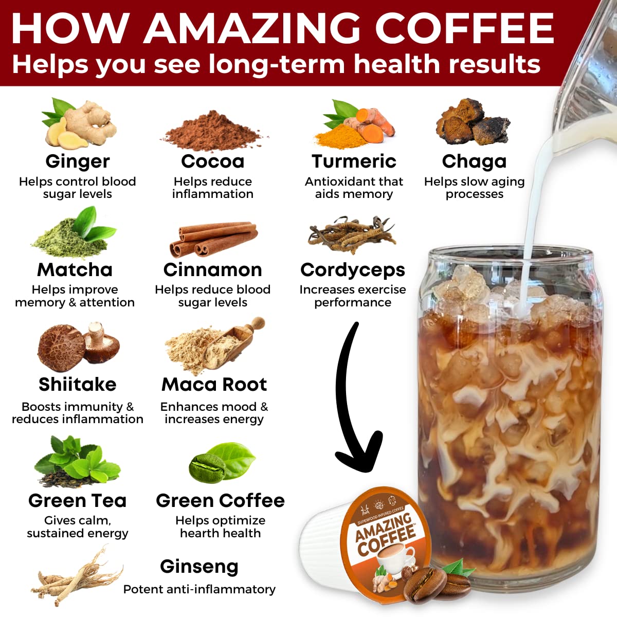 Superfoods Company Instant French Roast Coffee with Adaptogenic Mushrooms, Hazelnut Flavor, 8.47 Ounce