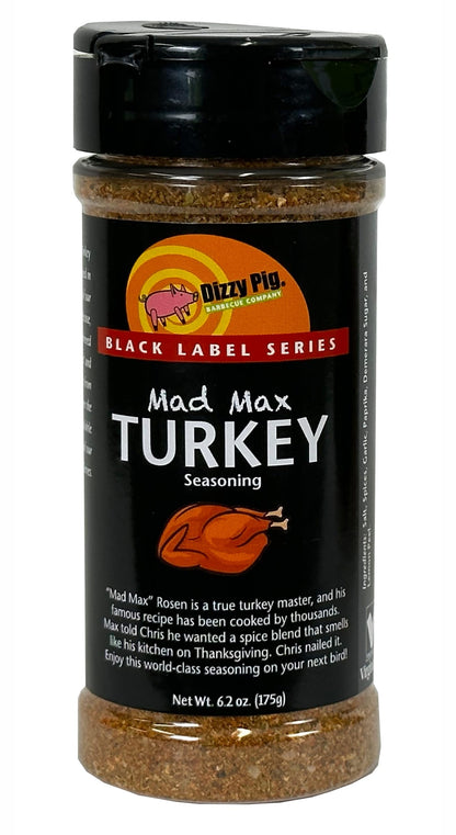 Dizzy Pig Mad Max Turkey Seasoning Rub (8oz Shaker) - Seasons 30+lbs of Food - Hand Made in the USA - MSG Free, Gluten Free
