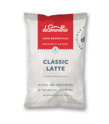 Dr. Smoothie Café Essentials Classic Latte - 155mg Caffeine - No Artificial Colors/Flavors - 3.5 lb Bag (26 Servings)