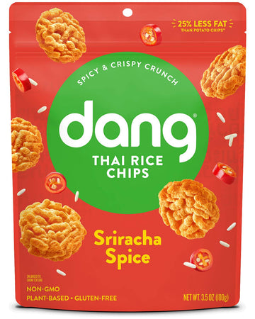 DANG Rice Chips, Sriracha Spice, Vegan & Gluten Free, 3.5 Oz Resealable Bags, 4 Pack