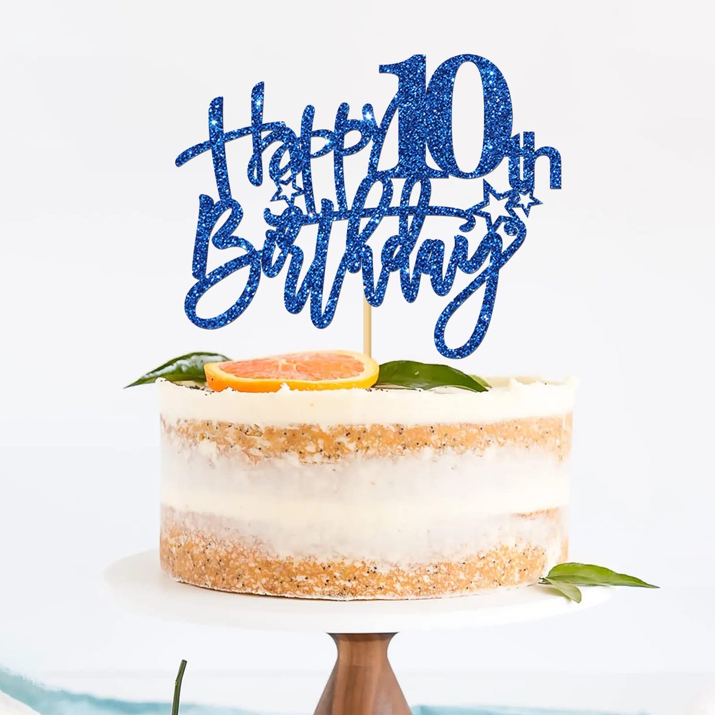 Roadsea Happy 10Th Birthday Cake Topper - Kid Girl Boy Ten Years Old Birthday Cake Supplies - 10Th Birthday Party Decorations -