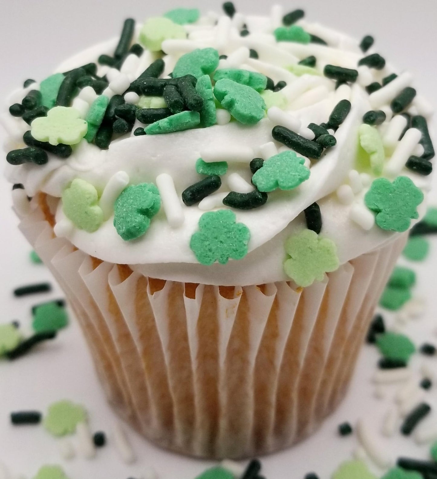 Ncs St. Patricks Day Mix White And Green Jimmies With Green Clover Edible Sprinkles - 8 Ounces - Great For Cupcakes, Cookies, Ca