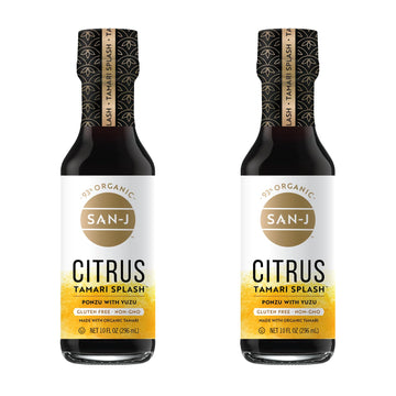 San-J - Fresh and Zesty Citrus Tamari Splash - Ponzu - Specially Brewed - 10 oz. Bottles - 2 Pack