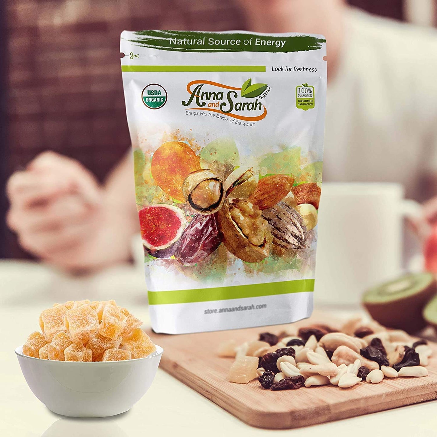 Anna And Sarah Organic Dried Crystallized Ginger In Resealable Bag, 5 Lbs