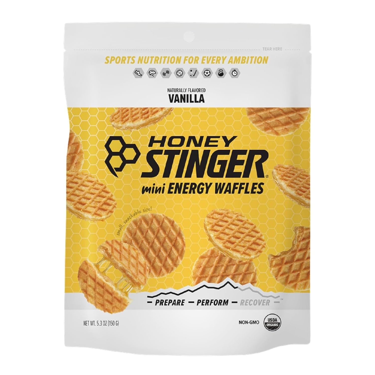 Honey Stinger Organic Mini Vanilla Waffles | Energy Stroopwafel For Exercise, Endurance And Performance | Sports Nutrition For H