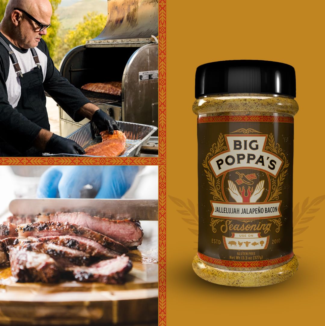 Big Poppas Jallelujah Jalapeno Bacon Seasoning - Gluten-Free Sweet & Spicy Seasoning - Versatile Maple Bacon Rub For Beef, Chick