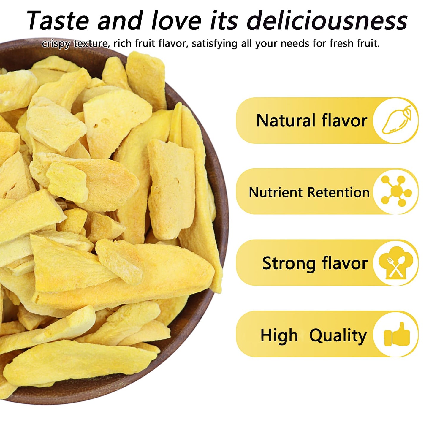 Freeze Dried Fruit, Freeze Dried Mango,120G/4.23Oz Natural Dehydrated Mango, No Sugar Added, Nothing Added, Superfood Snack, Dri