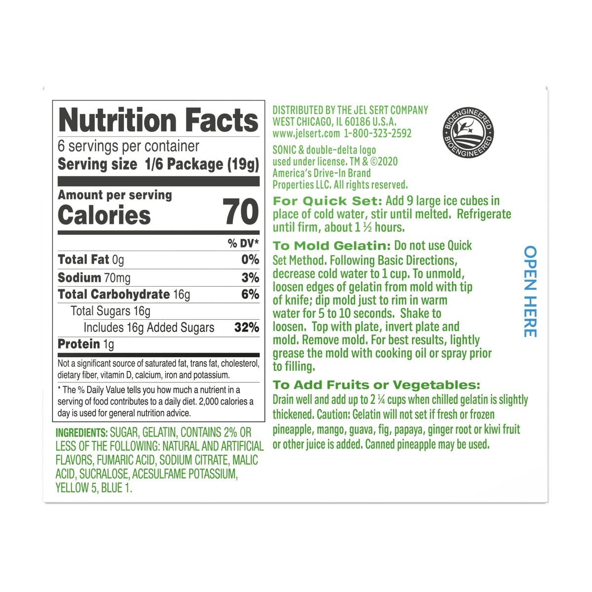 Sonic Gelatin Mix, Green Apple, 3.94 Oz (Pack Of 3)