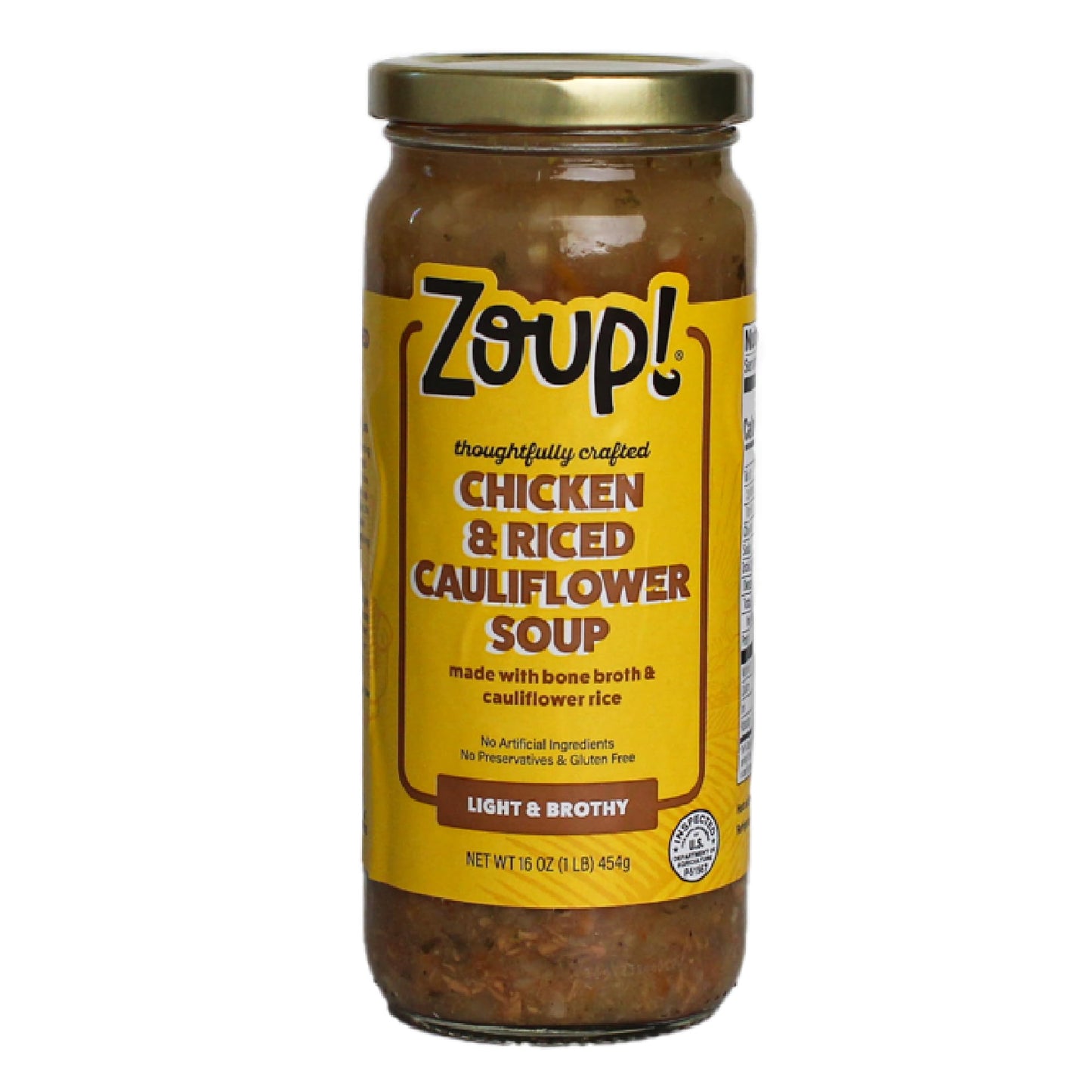 Zoup! Chicken & Riced Cauliflower Soup - Gluten Free, No Preservatives, 16 oz Ready to Serve